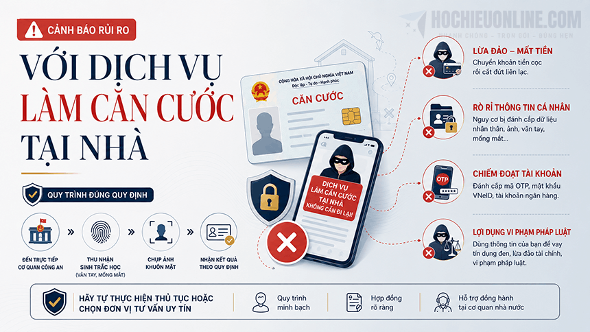 cảnh báo rủi ro làm thẻ căn cước tại nhà