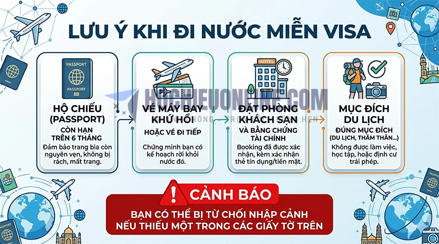 lưu ý khi đi du lịch quốc gia miễn visa