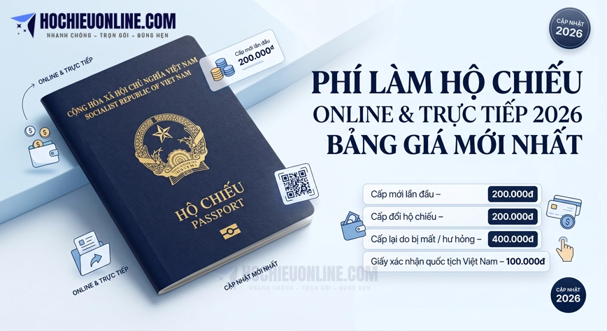 phí làm hộ chiếu mới nhất