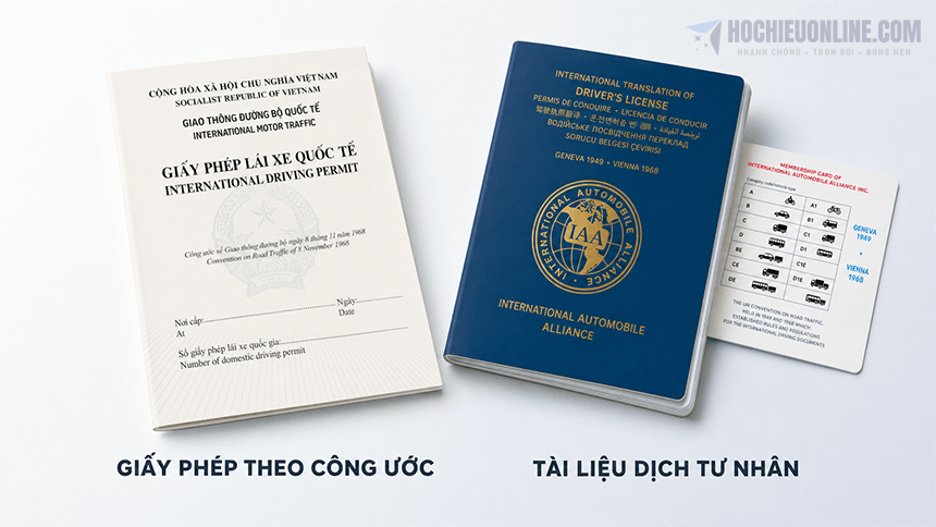so sánh giấy phép lái xe quốc tế iaa và idp