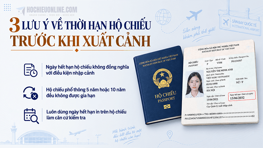 3 lưu ý về thời hạn hộ chiếu trước khi xuất cảnh