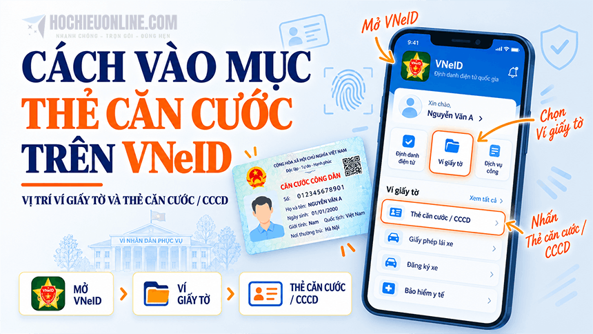 cách vào mục thẻ căn cước trên VNeID