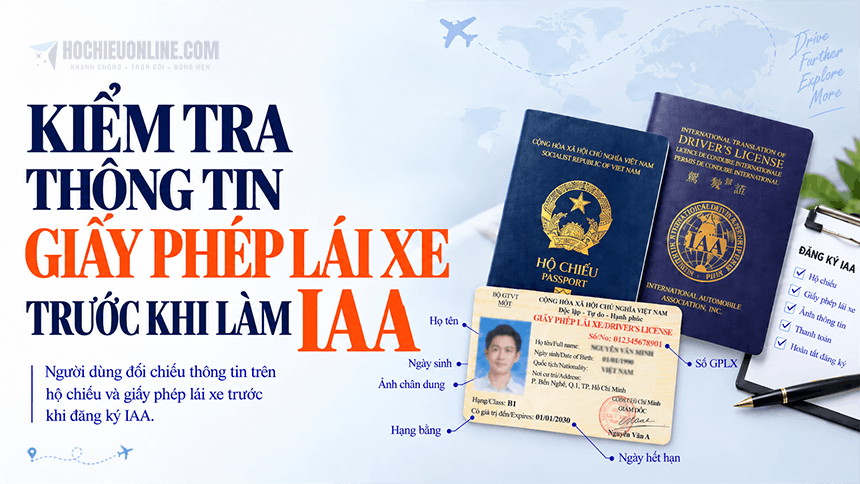 kiểm tra thông tin giấy phép lái xe trước khi làm IAA