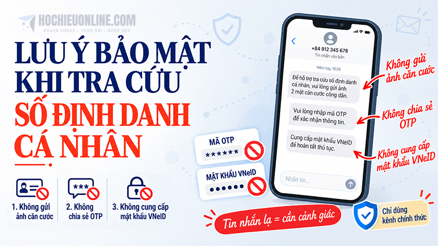 lưu ý bảo mật khi tra cứu số định danh cá nhân