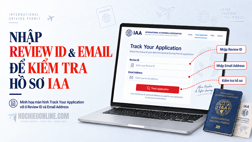 nhập review id & email để kiểm tra hồ sơ iaa