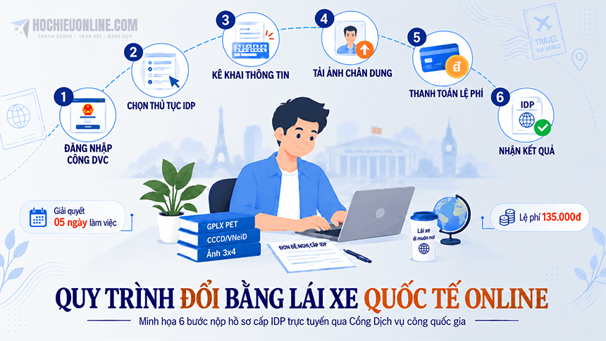 quy trình đổi bằng lái xe quốc tế online
