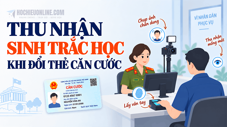 thu nhận sinh trắc học khi đổi thẻ căn cước
