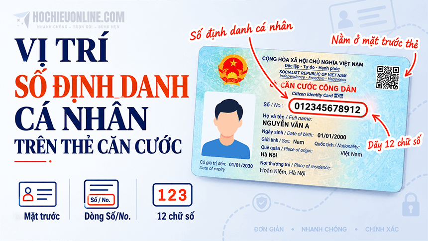 vị trí số định danh cá nhân trên thẻ căn cước